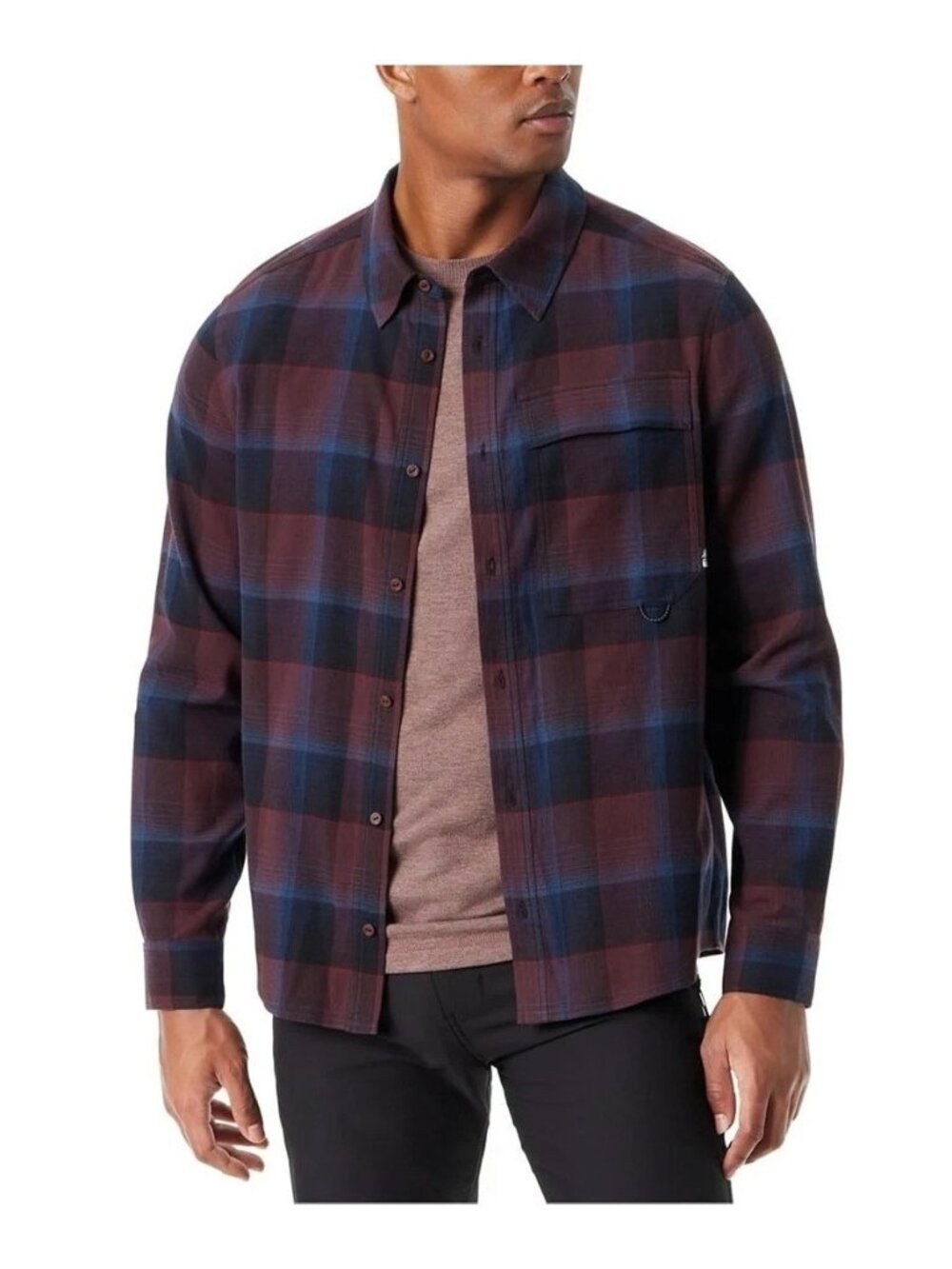 NWT Bass Outdoor Men's M Stretch Flannel Shirt Plaid Long Sleeve Button up i1897